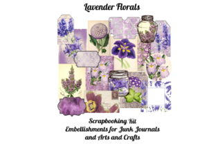 Download Lavender Florals Printable Scrapbook Kit - Printable scrapbook Collection