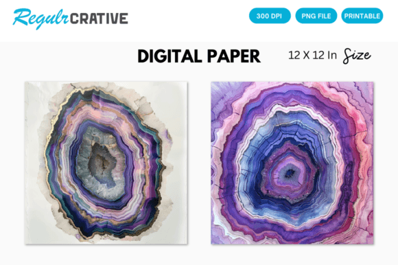 Download Agate Slice Digital Paper Backgrounds - Backgrounds Collection