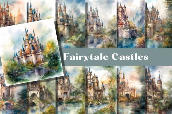 Download FAIRYTALE CASTLE Watercolor Backgrounds - Backgrounds Collection