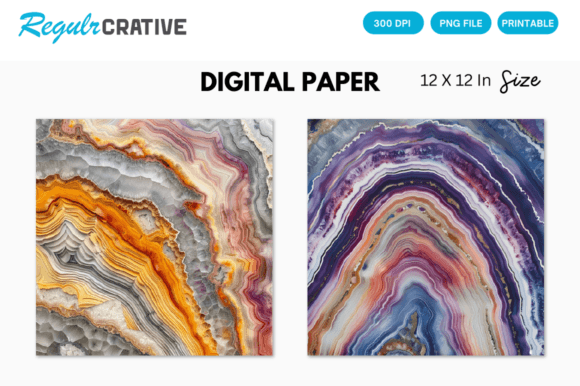 Download Agate Slice Digital Paper Backgrounds - Backgrounds Collection