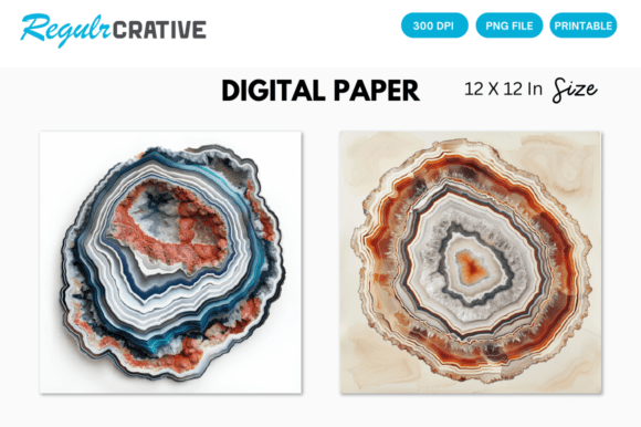 Download Agate Slice Digital Paper Backgrounds - Backgrounds Collection