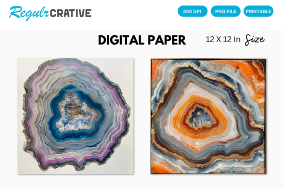 Download Agate Slice Digital Paper Backgrounds - Backgrounds Collection