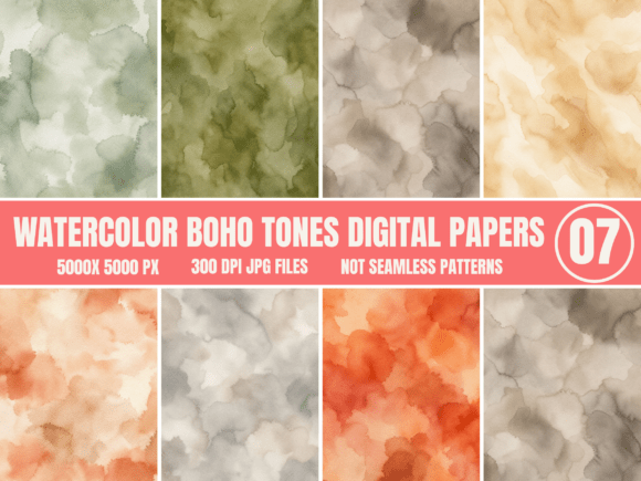 Download Watercolor Boho Neutral Digital Papers - Premium Resources