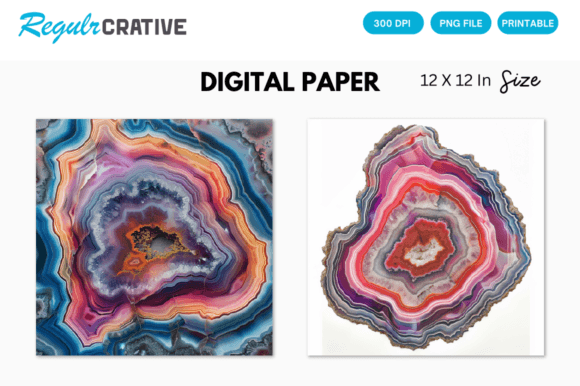 Download Agate Slice Digital Paper Backgrounds - Backgrounds Collection