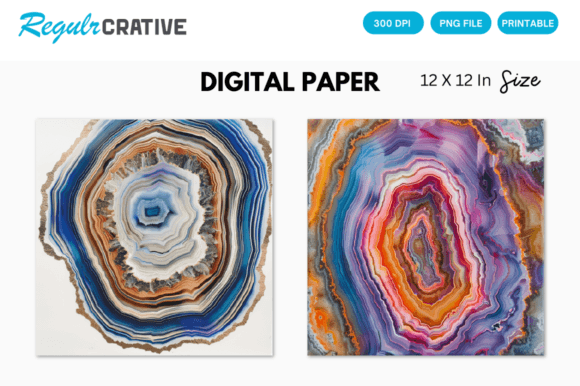 Download Agate Slice Digital Paper Backgrounds - Backgrounds Collection