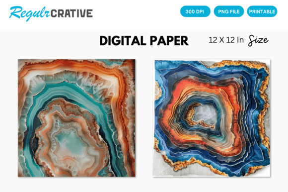 Download Agate Slice Digital Paper Backgrounds - Backgrounds Collection
